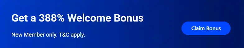 Welcome bonus 388%