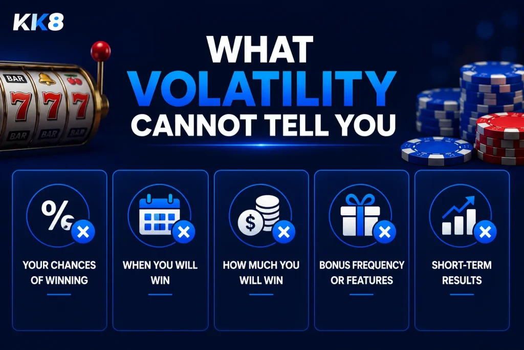 What slot volatility cannot tell you, including winning chances, bonus timing, payout amounts and short-term slot game results