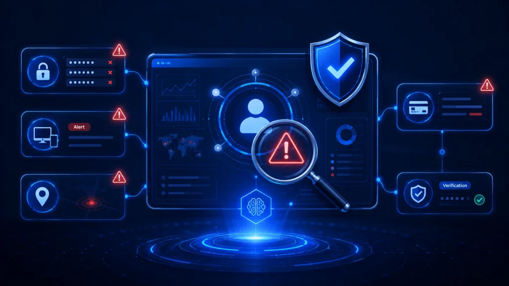 how online casinos detect suspicious activity through login monitoring, device checks, location signals, payment alerts and identity verification
