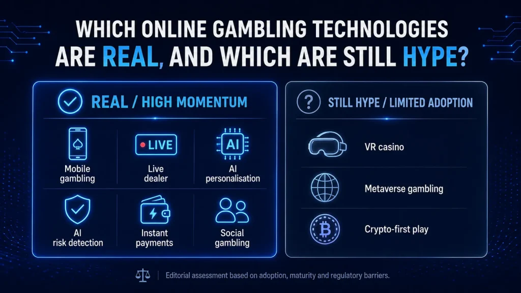 Comparison of real online gambling technologies