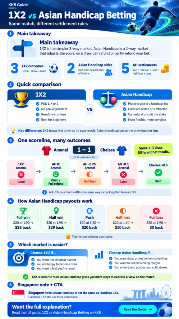 Difference and example 1X2 vs Asian Handicap Betting